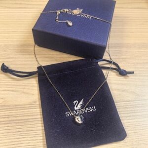 Swarovski Gold Necklace with Crystal Pendant